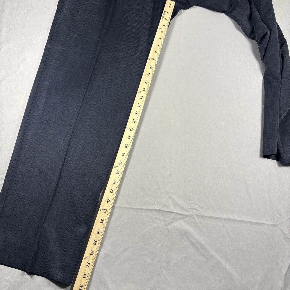 Tommy Bahama Dress Pants Mens 42x34 Navy Silk Rayon Herringbone Flat Front - Picture 12 of 12
